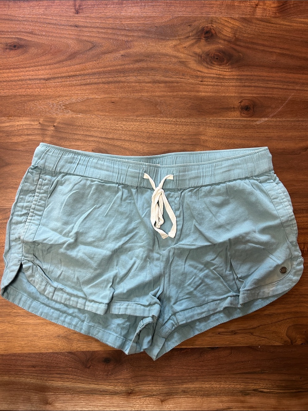 Roxy Light Blue Drawstring Athletic Shorts